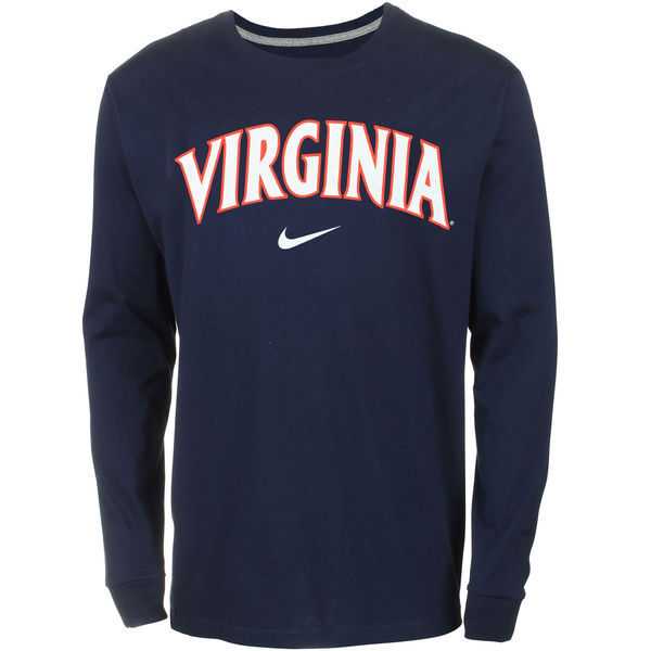 Virginia Cavaliers Nike Wordmark Long Sleeve WEM T-Shirt - Navy Blue,We sell and wholesale Virginia Cavaliers Nike Wordmark Long Sleeve WEM T-Shirt - Navy Blue on line form chian!